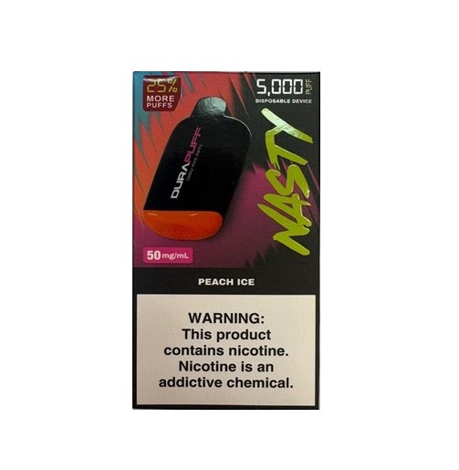 پاد یکبار مصرف نستی هلو یخ 5000 پاف / Nasty 5000 Puffs PEACH ICE