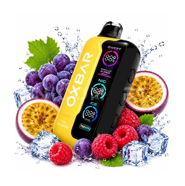 ویپ شهاب پادیکبار مصرف اوکس بار پشن فروت تمشک انگور 45000 پاف / TUGBOAT TRI-FUSION 45000 PUFFS PASSION FRUT RASPBERRY GRAPE