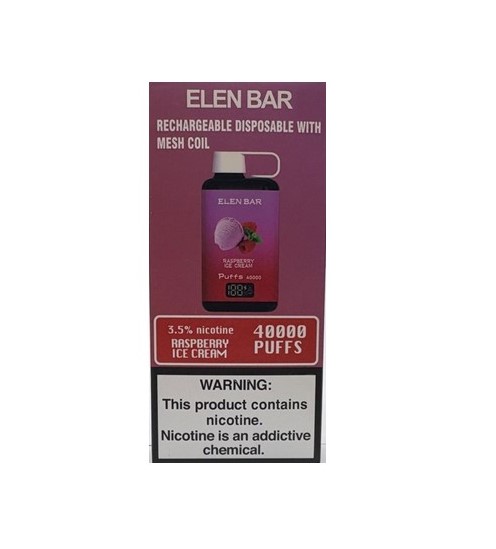 پاد یکبارمصرف الن بار ۴۰۰۰۰ پاف تمشک بستنی یخ / ELEN BAR 40000 P RASPBERRY ICE CREAM