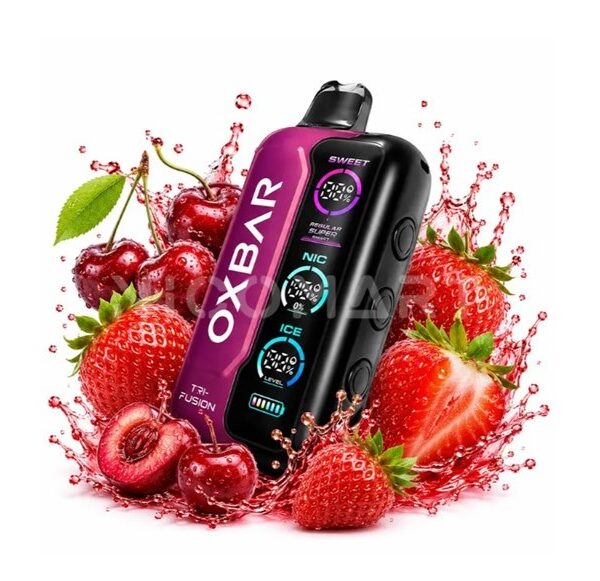 پادیکبار مصرف اوکس بار توت فرنگی آلبالو 45000 پاف /  OXBAR TRI-FUSION 45000 PUFFS STRAWBERRY CHERRY