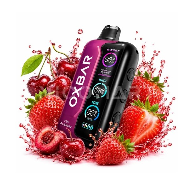 پادیکبار مصرف اوکس بار توت فرنگی آلبالو 45000 پاف /  OXBAR TRI-FUSION 45000 PUFFS STRAWBERRY CHERRY