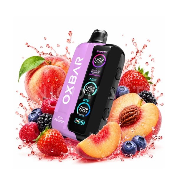 ویپ شهاب 3 پادیکبار مصرف اوکس بار هلو میکس بری 45000 پاف / TUGBOAT TRI-FUSION 45000 PUFFS PEACH BERRIES