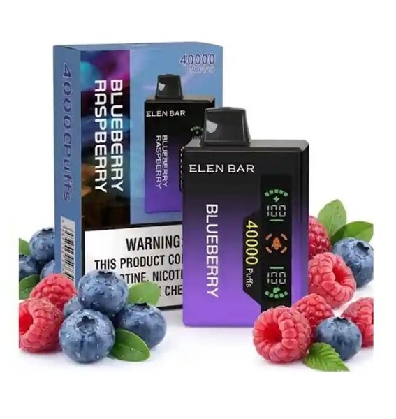 پاد یکبارمصرف الن بار ۴۰۰۰۰ پاف بلوبری تمشک / ELEN BAR 40000PUFFS BLUEBERRY RASPBERRY