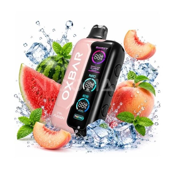 پادیکبار مصرف اوکس بار هلو هندوانه 45000 پاف / OXBAR TRI-FUSION 45000 PUFFS PEACH WATERMELON