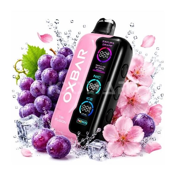 پادیکبار مصرف اوکس بار انگور 45000 پاف /  OXBAR TRI-FUSION 45000 PUFFS SAKURA GRAPE