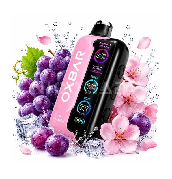 ویپ شهاب پادیکبار مصرف اوکس بار انگور 45000 پاف / OXBAR TRI-FUSION 45000 PUFFS SAKURA GRAPE