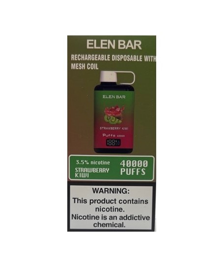 پاد یکبارمصرف الن بار ۴۰۰۰۰ پاف توت فرنگی کیوی / ELEN BAR 40000P STRAWBERRY KIWI